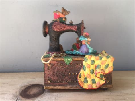 metal sewing machine music box|enesco sewing machine music box.